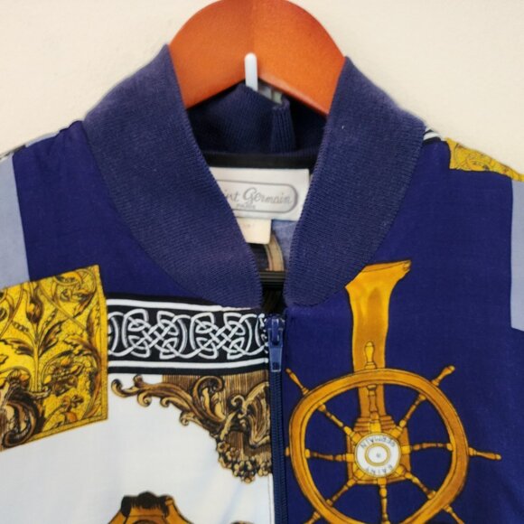 Saint Germain Paris Women M Nautical Theme Light Jacket Old Money Vtg Retro 80' - Picture 5 of 16